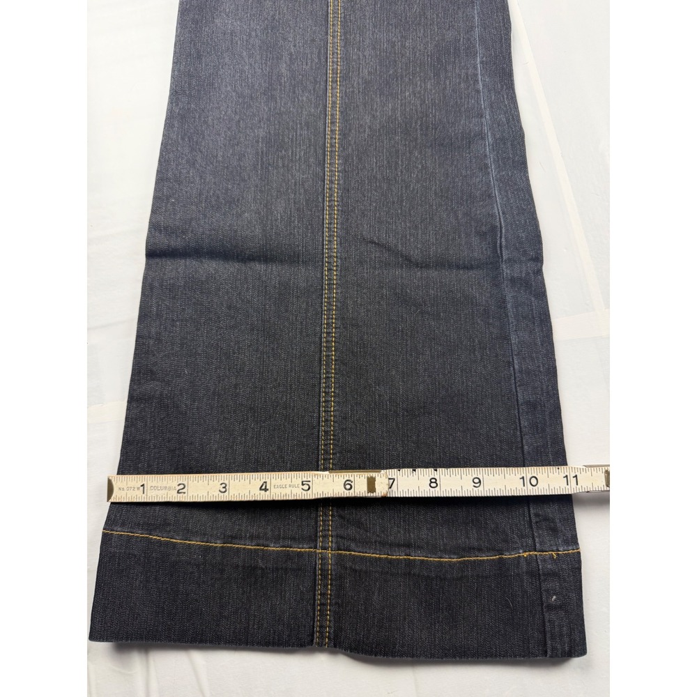 Bisou Bisou Michele Bohbot Dark Wash Flare Jeans Contrast Stitch Size 8 - Picture 5 of 8